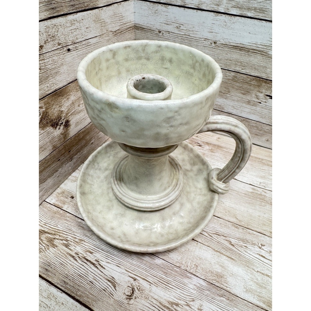 Inarco Italian Art Pottery Fratelli Fanciullacci Chamberstick SIGNED 6 1/2" VTG